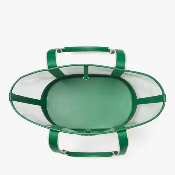 ♠️kate spade Clare Clear See Through Stadium Tote Bag, Green Bean NWT - Picture 5 of 15